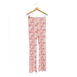 Tiger Most Womens High Rise Pink Paisley Butterfly Flare Pants Medium Fairycore